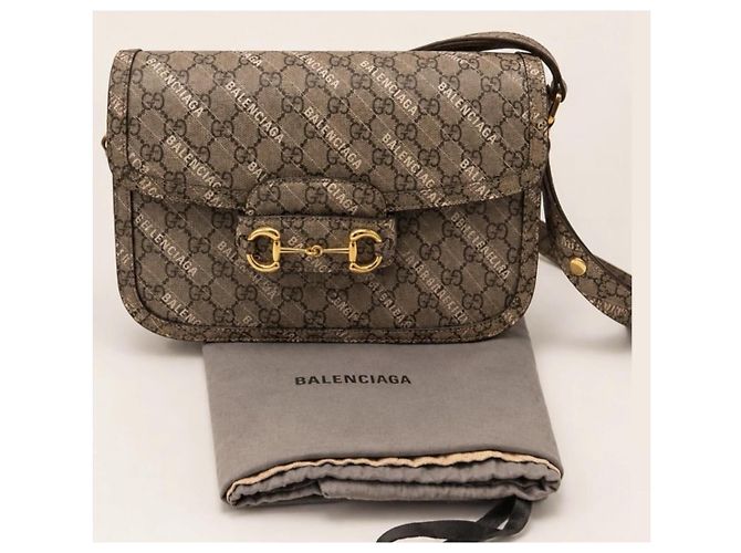 Gucci Borsa a tracolla Horsebit monogram marrone - vista 2