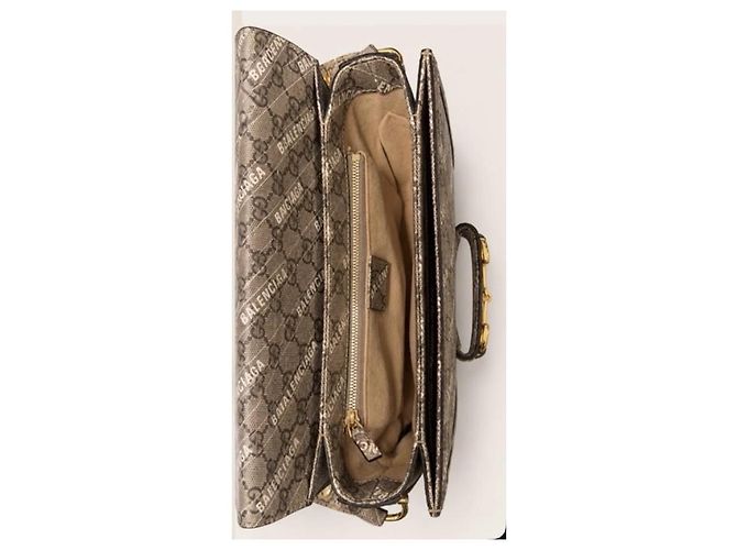 Gucci Borsa a tracolla Horsebit monogram marrone - vista 3