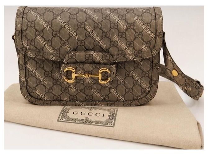 Gucci Borsa a tracolla Horsebit monogram marrone - vista 5