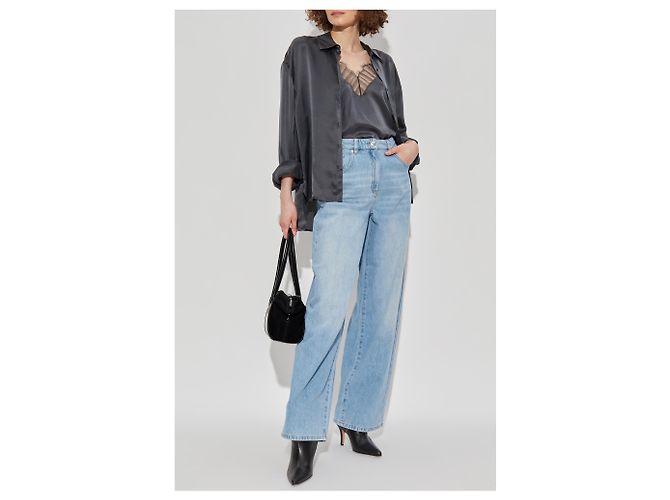 Camisa Jarila de seda gris Iro - vista 2