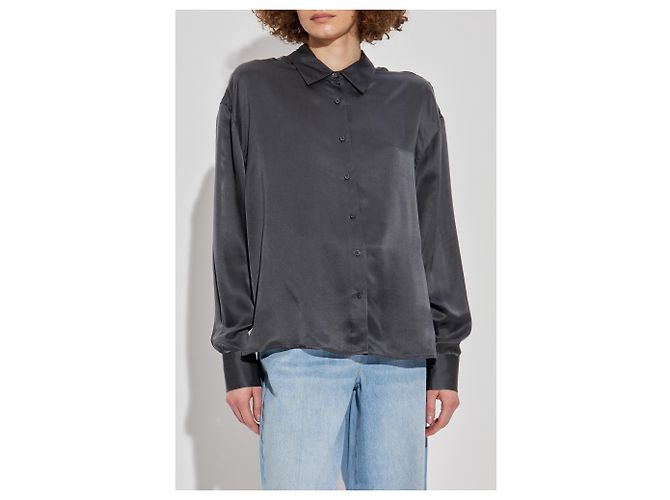 Camisa Jarila de seda gris Iro - vista 3