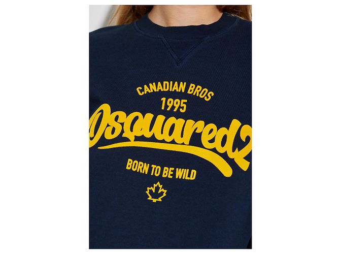 Dsquared2 Logo Sweatshirt Dunkelblau Baumwolle - Ansicht 5
