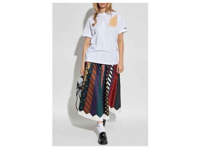 T-shirt blanc en coton imprimé Moschino - vue 2