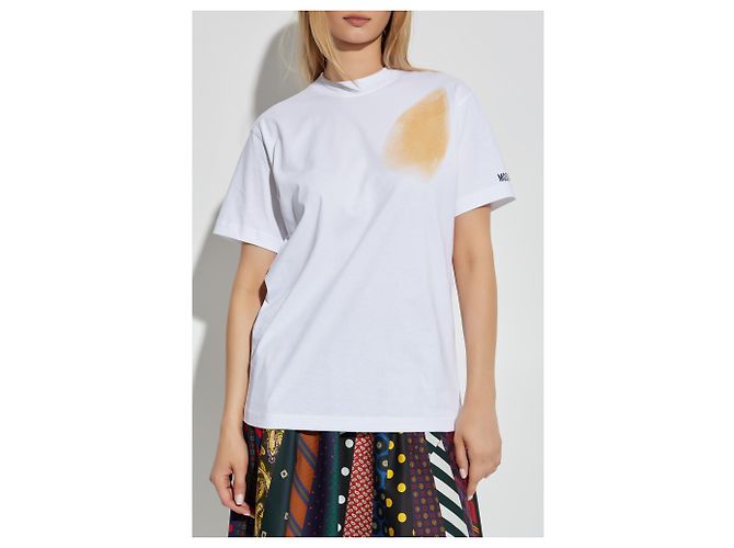 T-shirt blanc en coton imprimé Moschino - vue 3