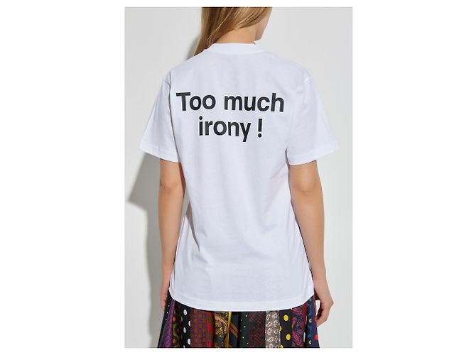 T-shirt blanc en coton imprimé Moschino - vue 4