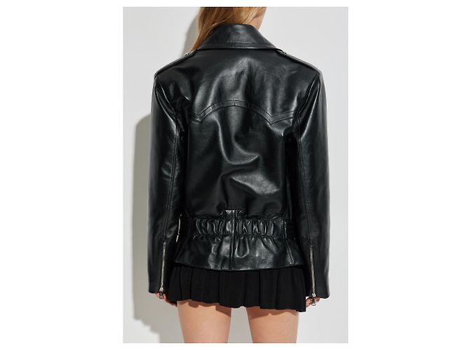 Alessandra Rich Lederjacke Schwarz Biker Stil - Ansicht 4