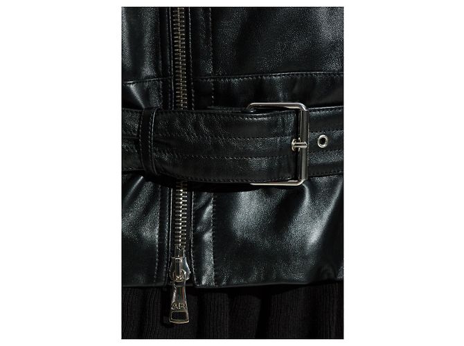 Alessandra Rich Lederjacke Schwarz Biker Stil - Ansicht 5