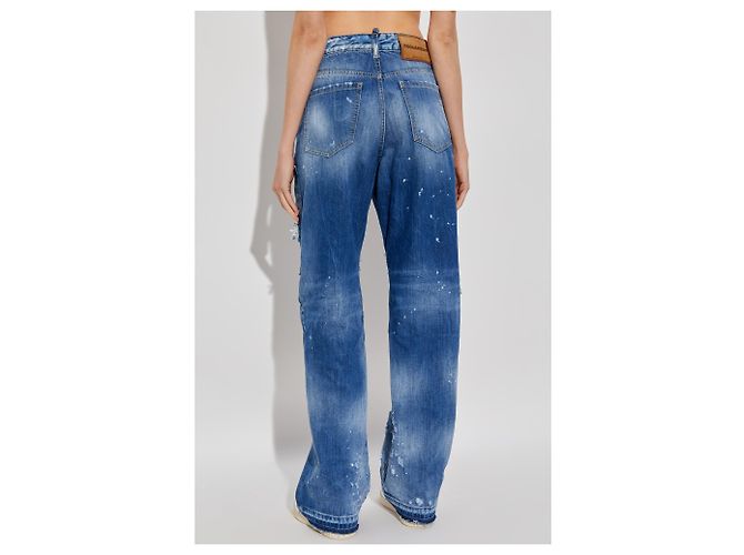 Jeans San Diego Dsquared2 em algodão azul com efeito distressed - vista 4