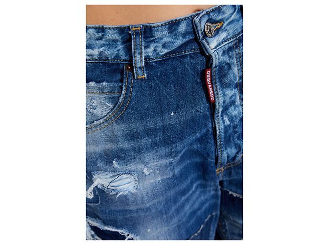 Jeans San Diego Dsquared2 em algodão azul com efeito distressed - vista 5