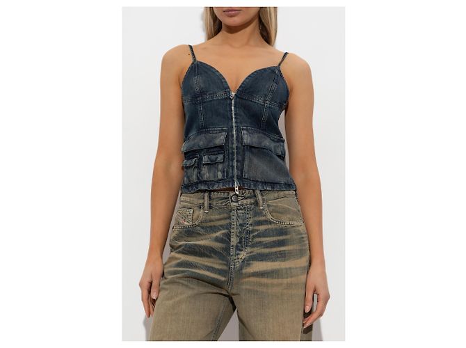 Diesel DE-MELLIS-S Top Blue Lyocell - view 3