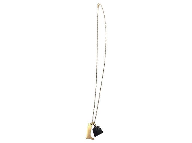 Collana Hermès Amulet Maroquinerie in metallo e corno di bufalo - vista 3