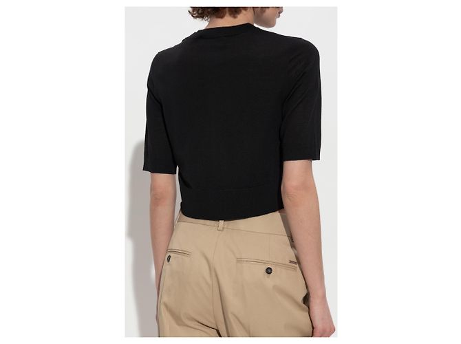 Top de lã preto com logótipo Dsquared2 - view 4