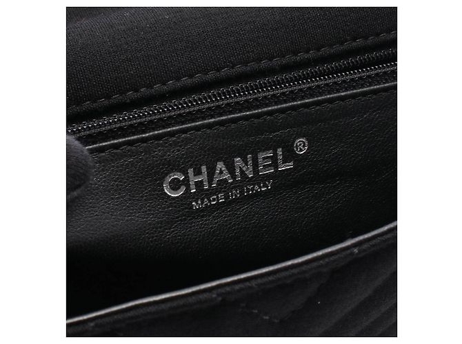 Borsa a tracolla CHANEL Chevron V Stitch in jersey di cotone - vista 4