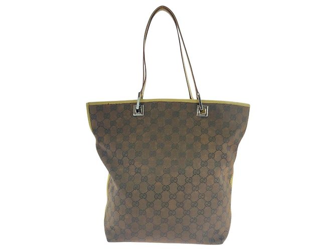 SAC CABAS GUCCI GG CANVAS EN CUIR - vue 2