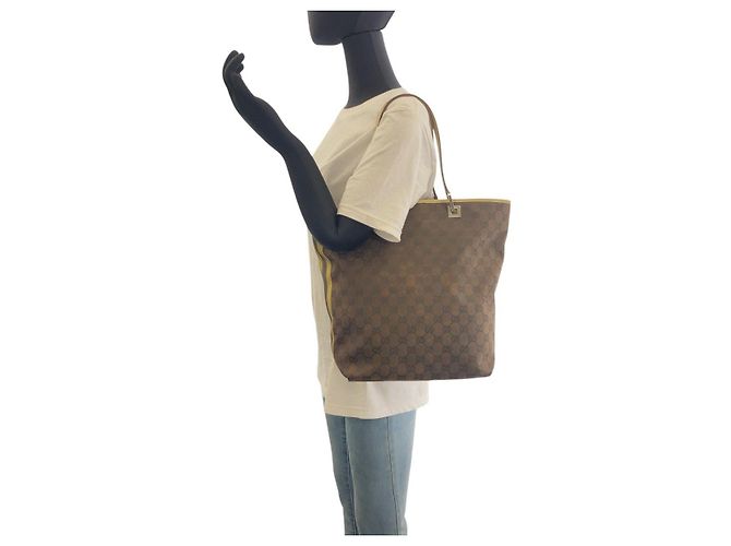 SAC CABAS GUCCI GG CANVAS EN CUIR - vue 7