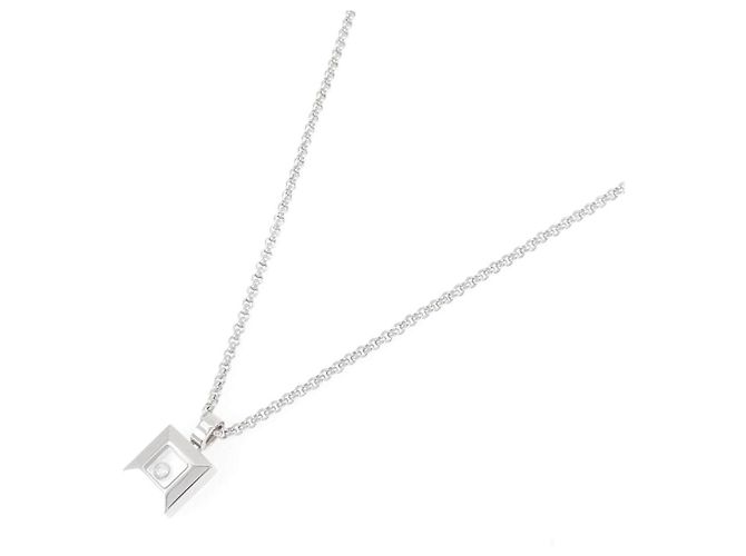 Colar Chopard Au750 Ouro Branco e Diamantes - vista 2