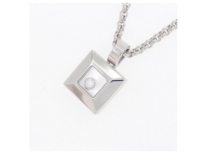 Colar Chopard Au750 Ouro Branco e Diamantes - vista 3