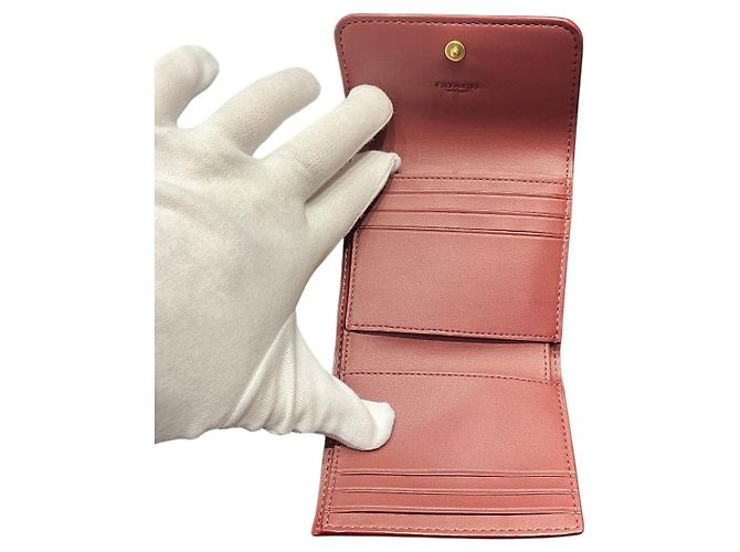 COACH MIRA SMALL FLAP WALLET PVC CALF LEATHER TRI FOLD WALLET - vista 3