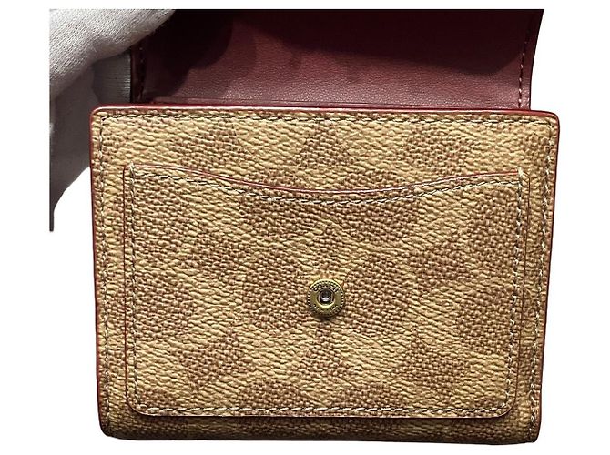 COACH MIRA SMALL FLAP WALLET PVC CALF LEATHER TRI FOLD WALLET - vista 8