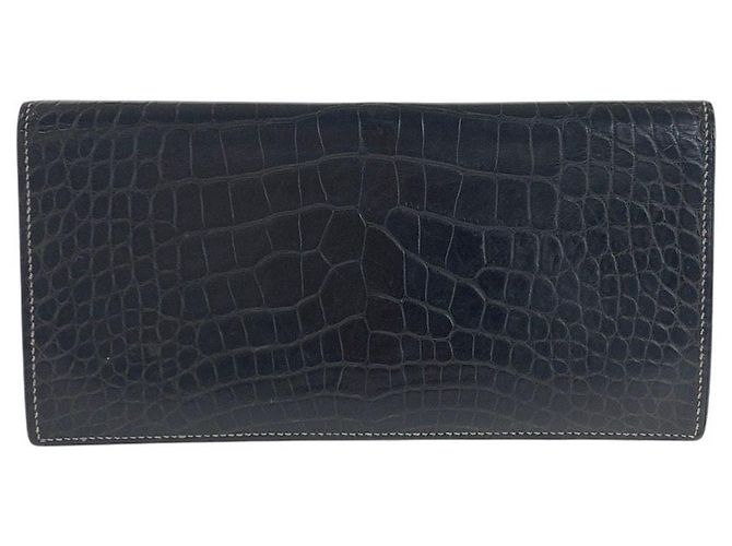 Portafoglio lungo bi-fold Hermès Mc2 Fleming in alligator - vista 2