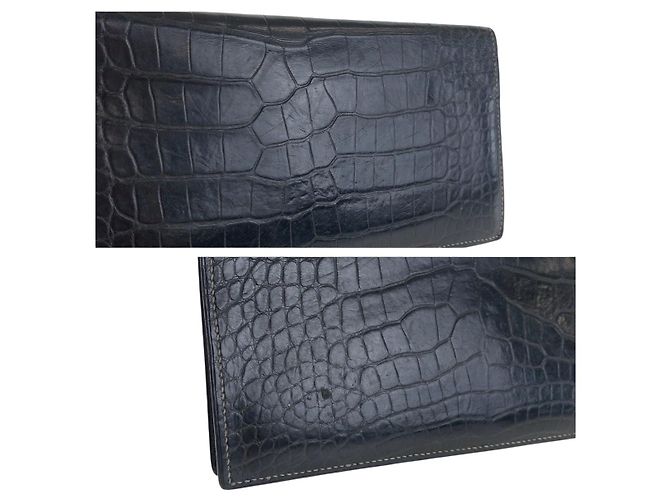 Portafoglio lungo bi-fold Hermès Mc2 Fleming in alligator - vista 8