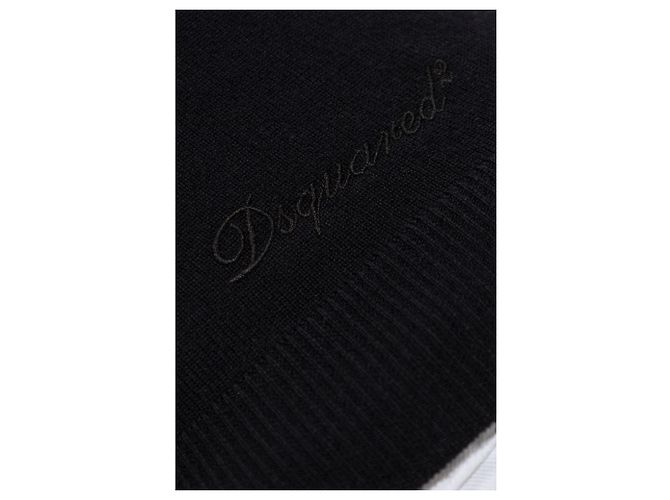 Pull col roulé sans manches Dsquared2 en laine noir - vue 5