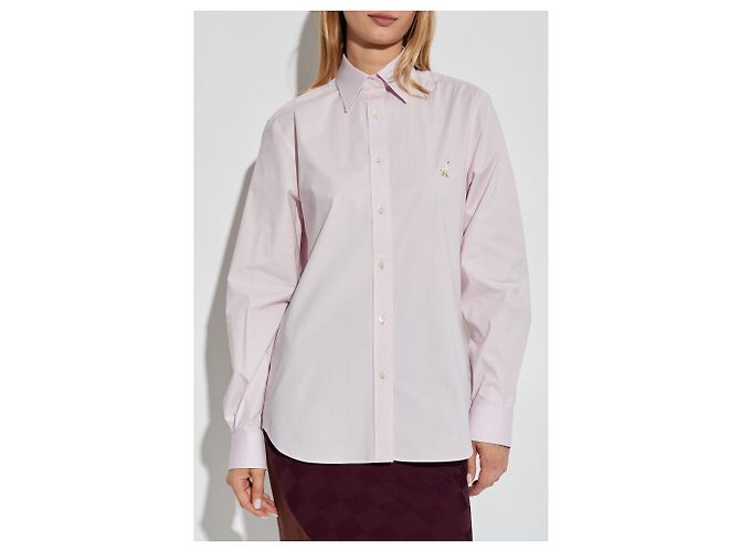 Moschino Logo Pink Cotton Shirt - view 3