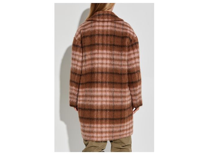 Manteau à carreaux Moschino marron - vue 4