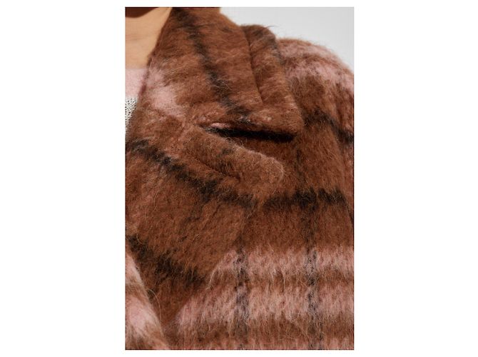 Manteau à carreaux Moschino marron - vue 5