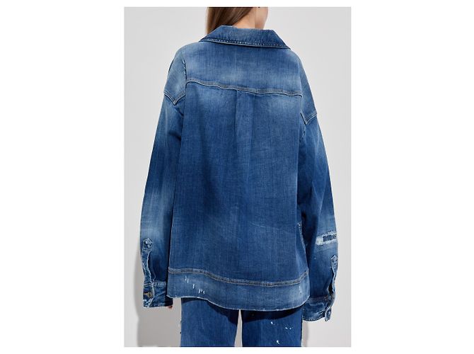 Top de ganga azul com meio zíper Dsquared2 - vista 4
