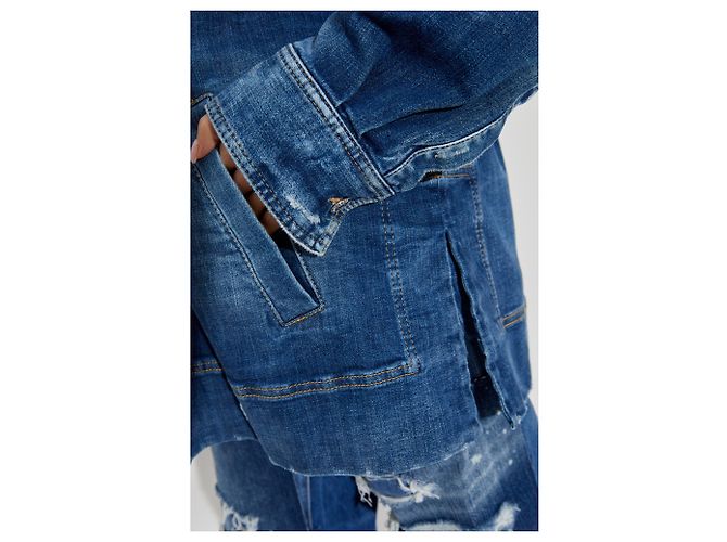 Top de ganga azul com meio zíper Dsquared2 - vista 5