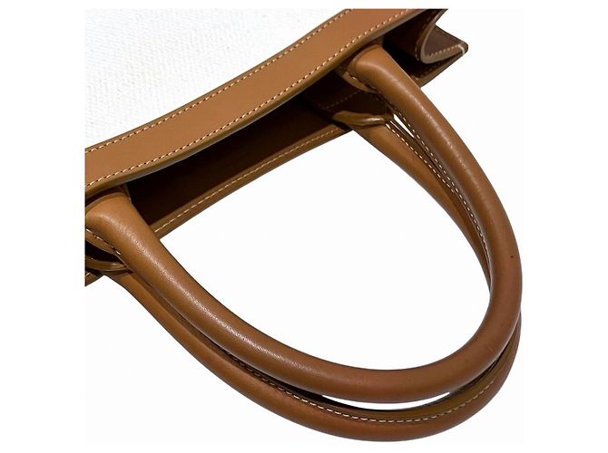 Céline CELINE Bolsa Tote Vertical Cabas Small em lona e couro - vista 9