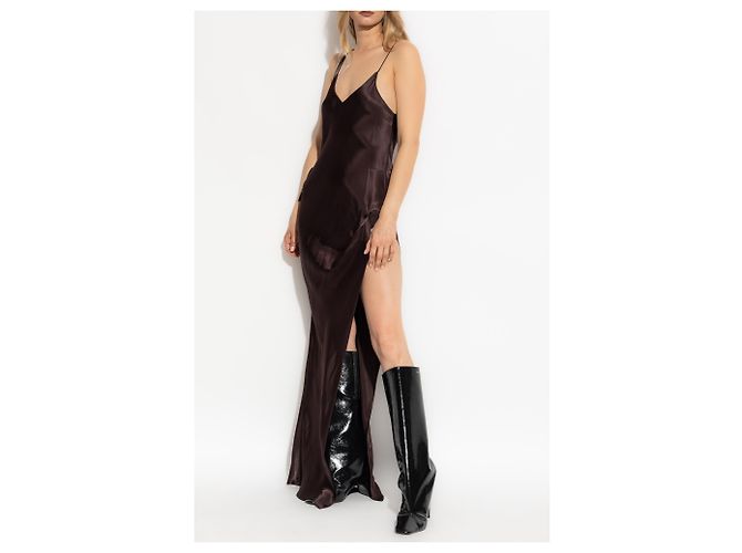 Vêtements Vestido largo de satén con abertura - vue 2
