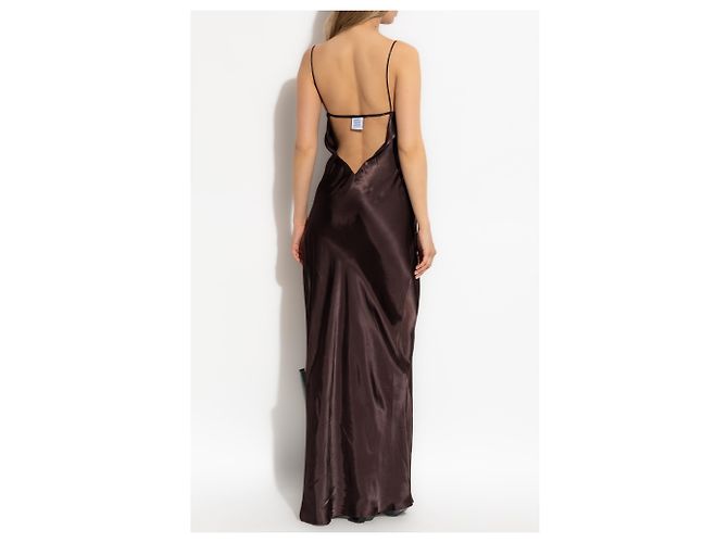 Vêtements Vestido largo de satén con abertura - vue 4