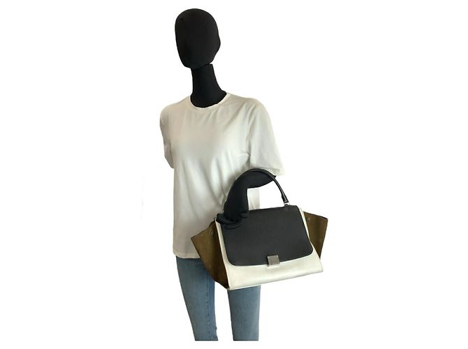 Trapèze Céline Borsa 2way Celine Trapeze in pelle e camoscio - vista 7