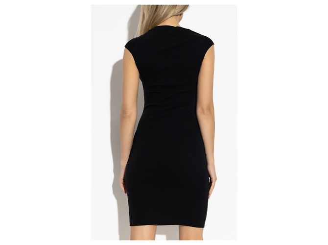 Dsquared2 Ärmelloses Bodycon Kleid aus schwarzem Baumwollstrick - Ansicht 4