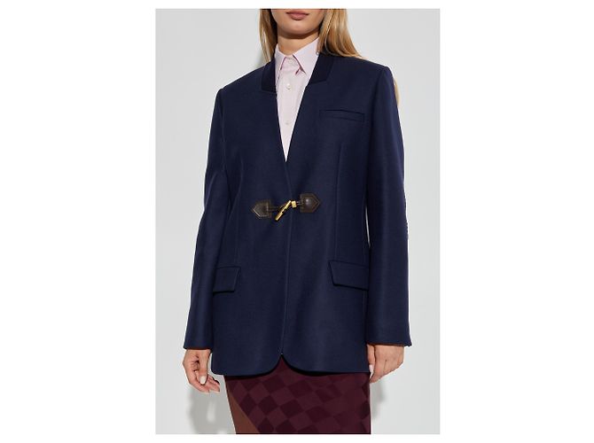 Blazer Moschino en laine bleu marine - vue 3