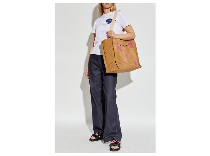 Marni Logo Baumwollhose marineblau - Ansicht 2