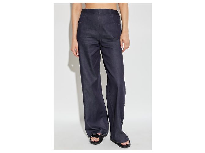 Marni Logo Baumwollhose marineblau - Ansicht 3