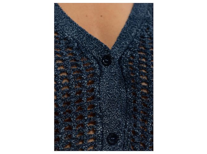Diesel M-REZ Cardigan Blue Cotton Bouclé - view 5