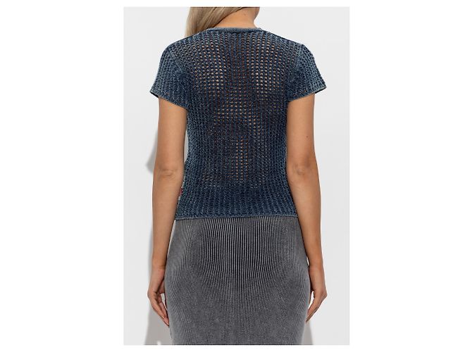 Cardigan Diesel M-REZ Bleu en Coton Bouclé - vista 4