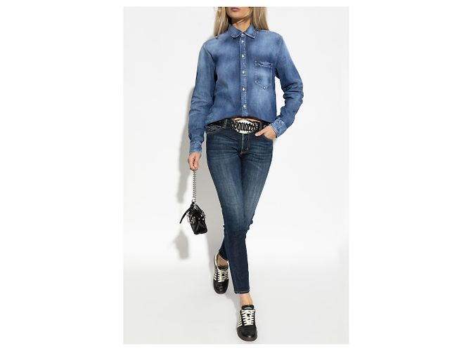 Camisa de denim Dsquared2 azul marinho - vista 2