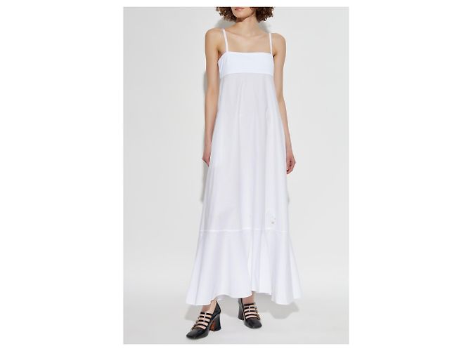 Vestido maxi blanco Moschino de algodón con bordado de ganso - vista 3