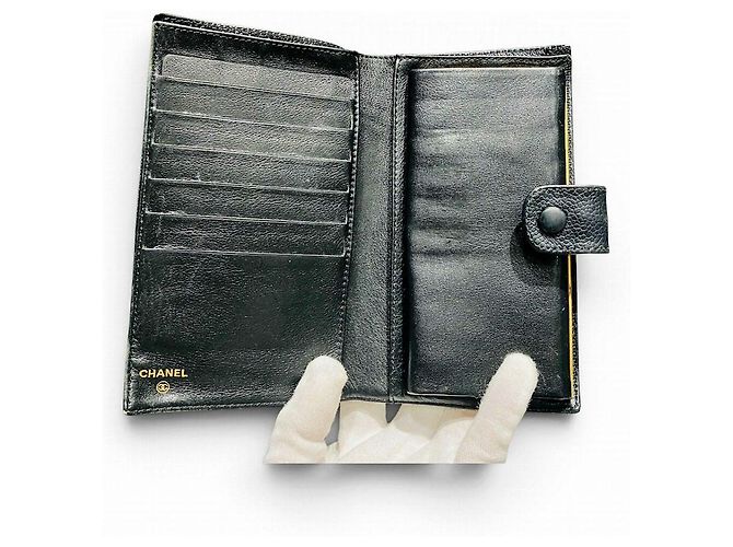 CHANEL Coco Mark Caviar Skin Bi Fold Wallet - view 3