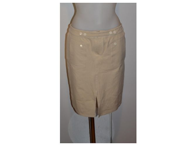 Versus Falda Lápiz Beige de Algodón - vista 2