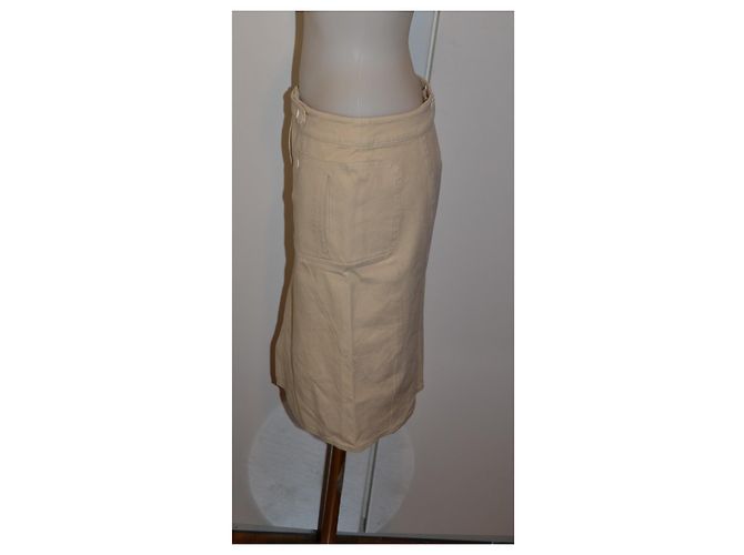 Versus Falda Lápiz Beige de Algodón - vista 3