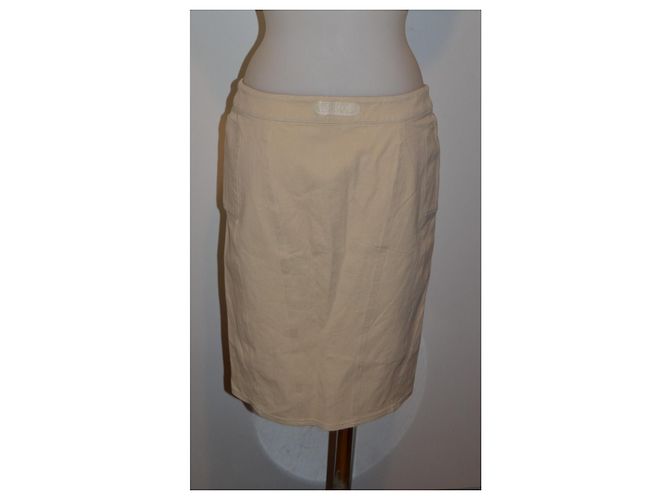 Versus Falda Lápiz Beige de Algodón - vista 4