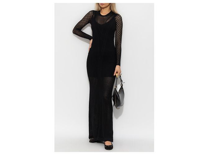 Isabel Marant Florie Maxi Kleid aus Openwork Strick Schwarz - Ansicht 2