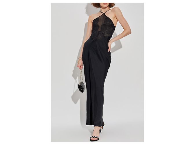 Iro Borra Kleid Schwarz mit Spitze - vista 2