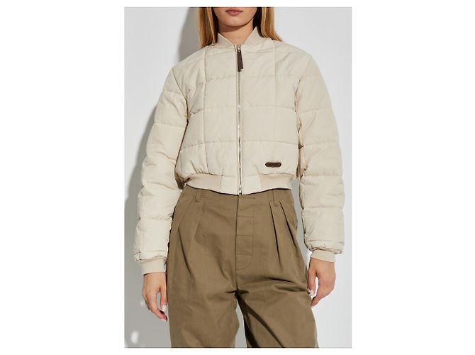 Jaqueta bomber acolchoada Moschino branco creme - vista 3